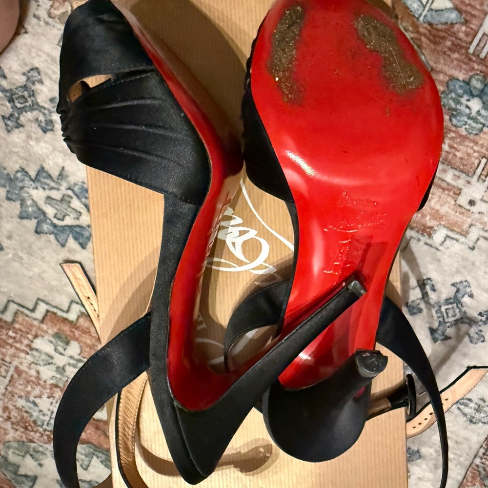 Christian Louboutin Black and Red Women's Heels